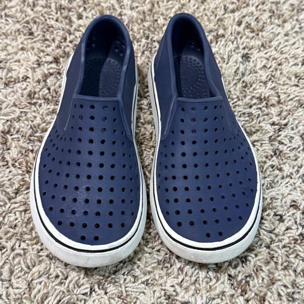 Native Miles Kids Navy Blue White Slip On EVA Sneakers Shoes J2 - Picture 4 of 7